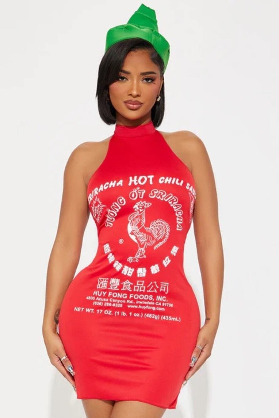 NEW Sexy Sriracha Bottle Cosplay Sexy Halloween Costume Small/Medium